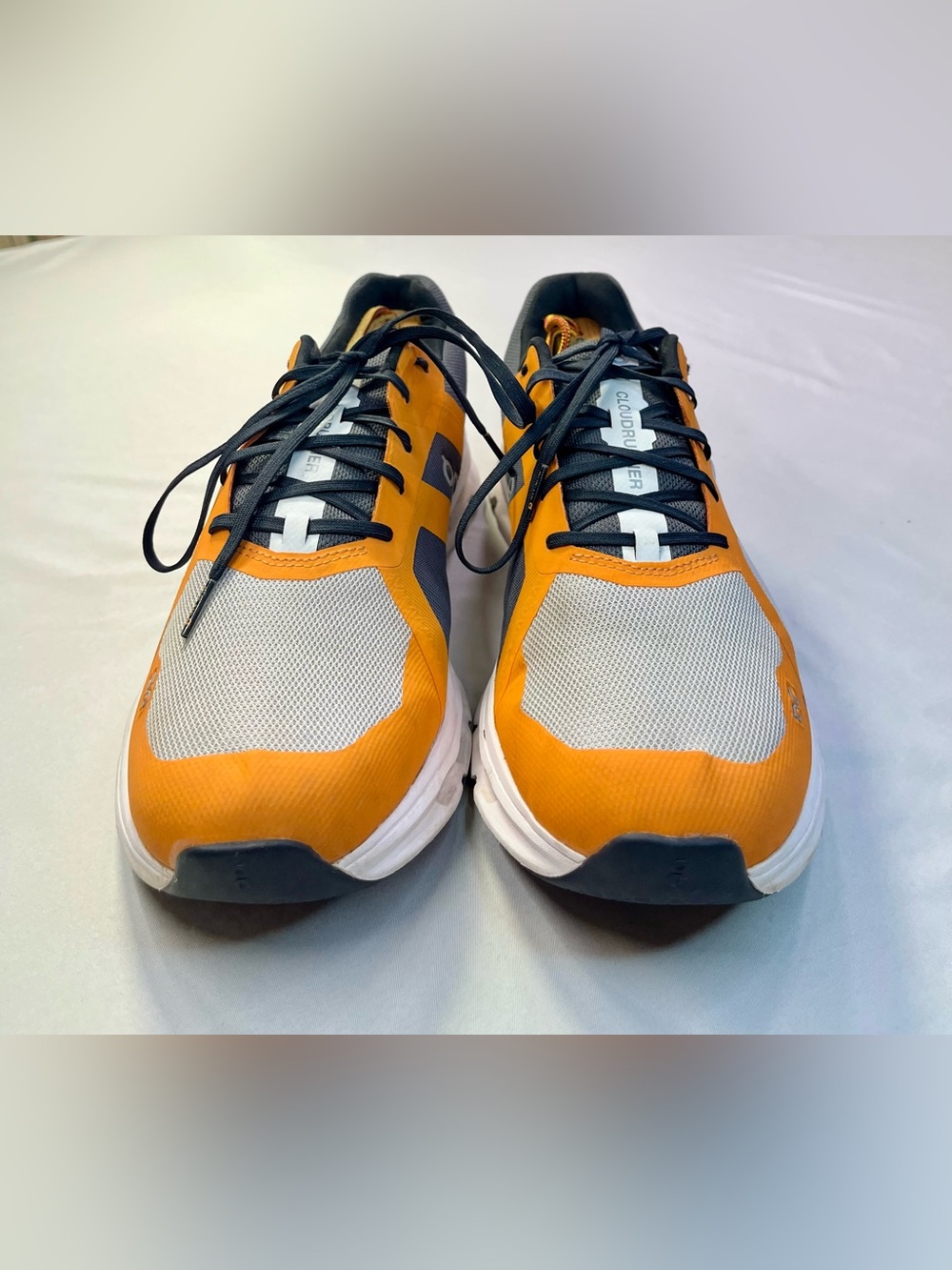 On Running Men's Cloudrunner Turmeric Frost Orange Grey Shoes Sneakers - 11 - Picture 7 of 12
